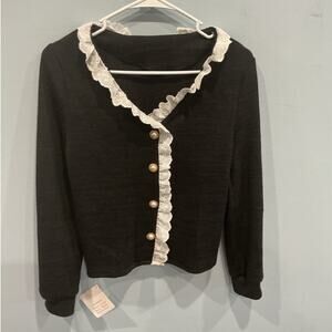 NEW Womens Victorian Lace Cardigan Size L Girlcore Coquette Romantic Cottagecore